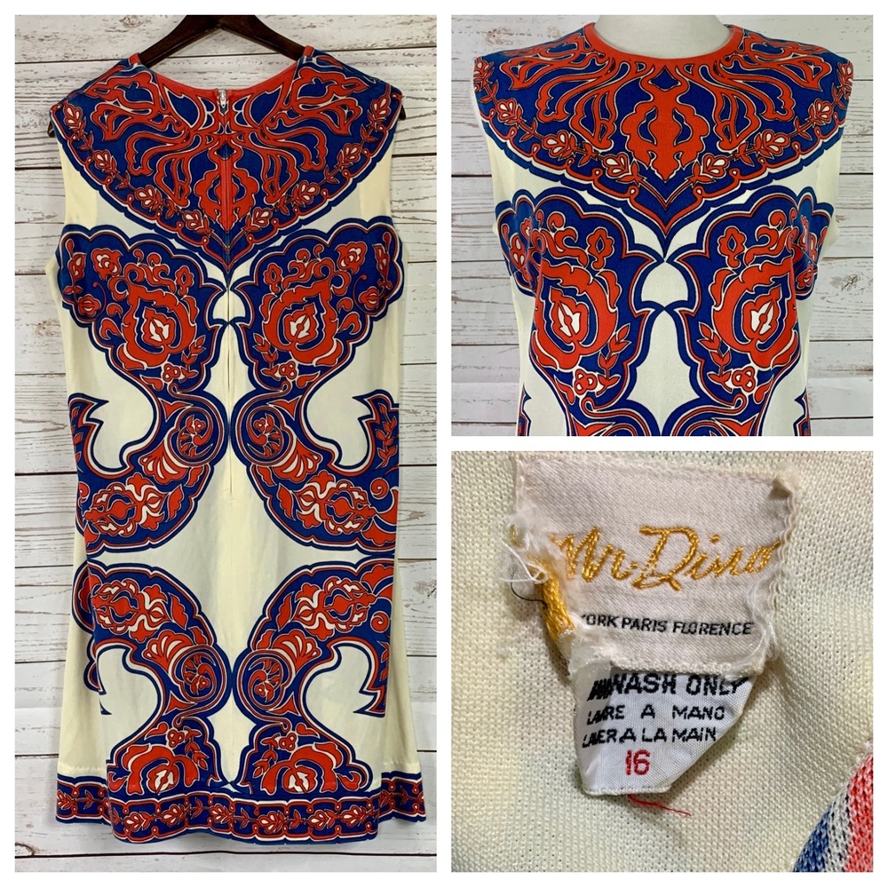 Mr. Dino Vintage 60’s Shift Sleeveless Rare Dress Hollywood Hills Palm Springs - Picture 2 of 11